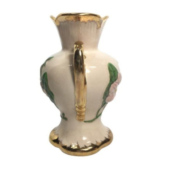 Hull Art Urn Style Vase Floral with Gold Accents - Picture 2 of 9